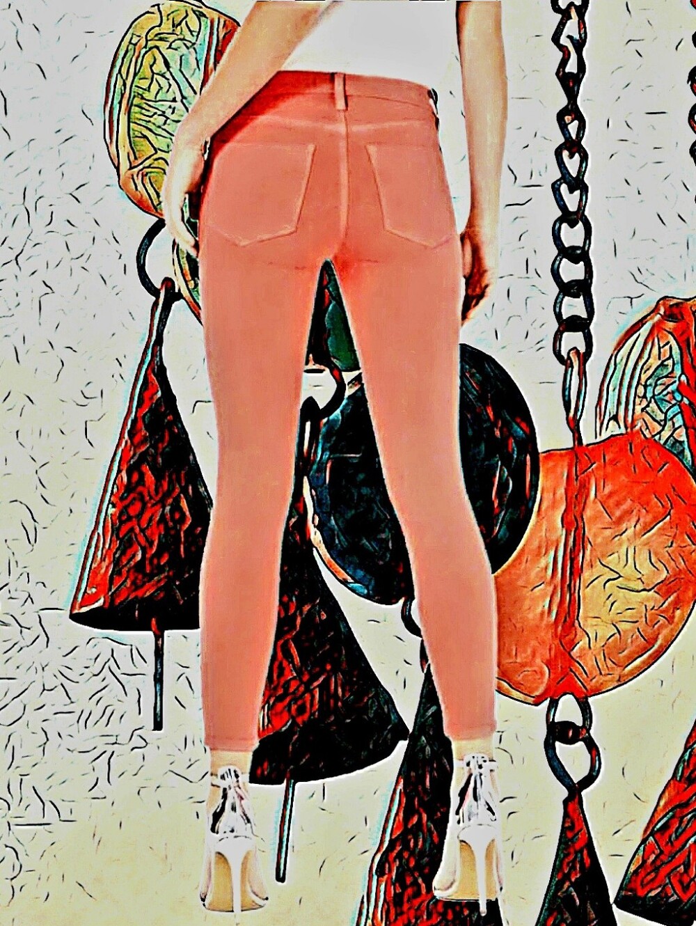 Hudson Jeans 29 x 27.5 Barbara Super Skinny Coral, Los Angeles EUC